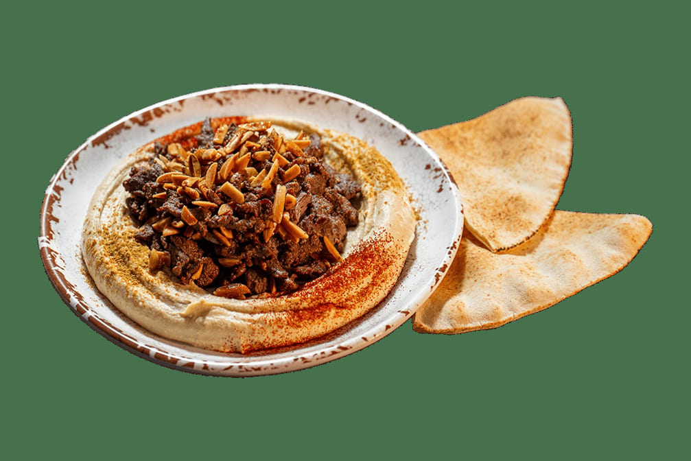 Hummus Special with Beef.